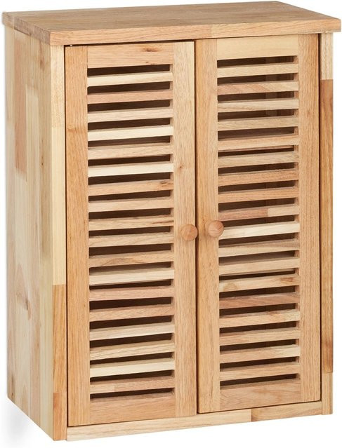 Relaxdays Hängeschrank aus Walnussholz Natur mit Magnetverschluss, Farbe Braun, B/H/T: 46,5 x 35 x 21 cm - Bild 1
