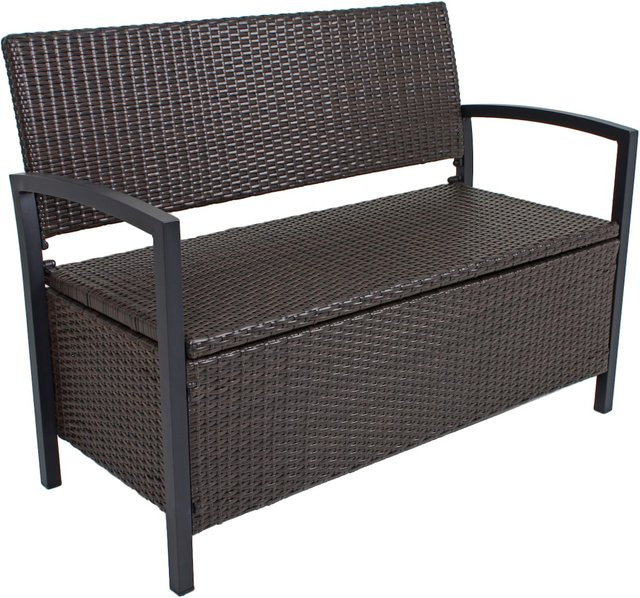 Garden Pleasure Parkbank Ferrara 2-Sitzer mit Staufach in Coffee Braun, B/H/T: 117 x 86 x 58 cm - Bild 6