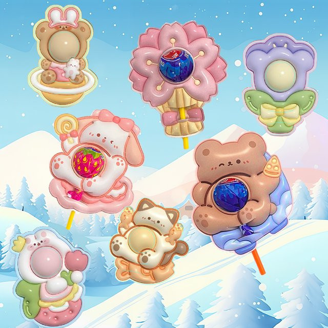 DIY 3D-Lollipop-Papierkarten mit Cartoon-Kaninchen und Bär als Geschenkverpackung für Geburtstag und Party - Bild 1