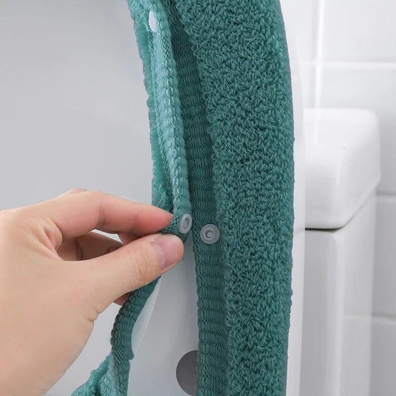 SEEQS Toilettensitzbezug aus Polyester, weiches Toilettensitzpolster als universelle Toilettenmatte in Grau - Bild 3