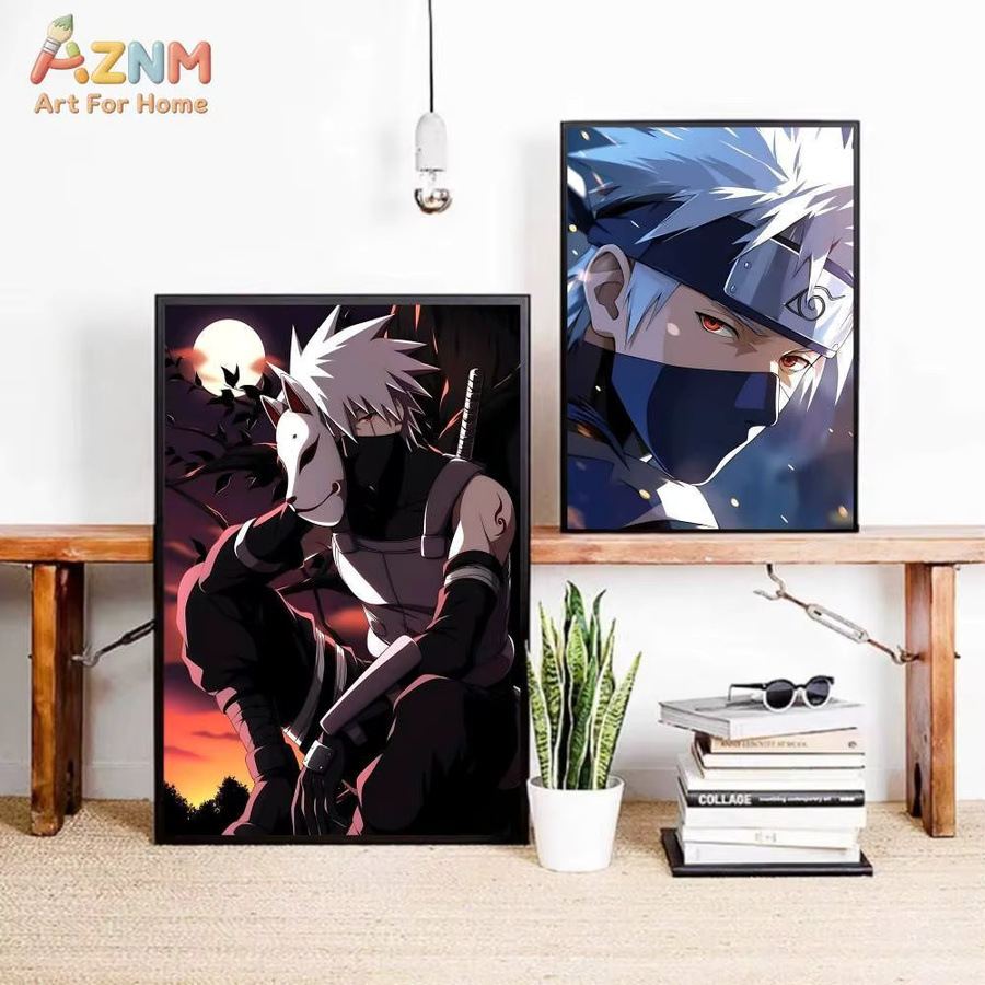 Kayou Naruto Hatake Kakashi Sharingan und Chidori Anime-Leinwandgemälde, Wandkunst Poster in Mehrfarbig - Bild 4