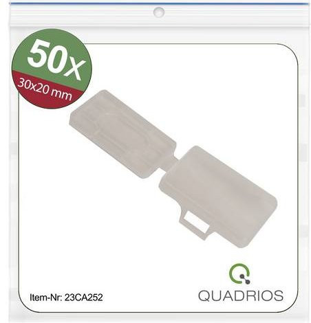 Quadrios 23CA252 Zeichenträger Transparent mit 50 Markierern zur Montage mit Kabelbindern und einer Beschriftungsfläche von 18 x 30 mm - Bild 1