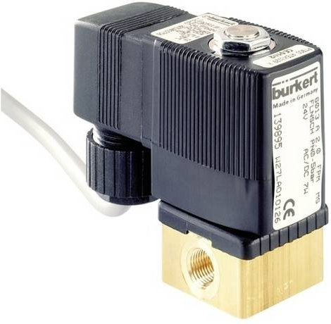 Bürkert Hubankerventil 266293 6013 in Schwarz, 24V, G 1/4, Nennweite 6mm, direktwirkend - Bild 1
