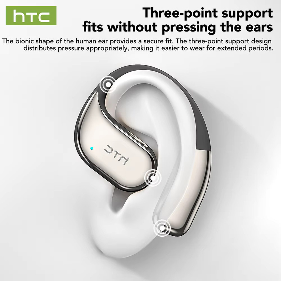 HTC NE39 AI-Übersetzungs-Ohrhörer Kabellose Bluetooth TWS Open-Ear-Kopfhörer mit Mikrofon für HD-Anrufe in Silber - Bild 6