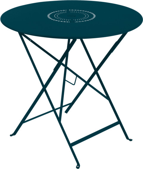 Fermob Floreal Tisch aus Stahl in Blau mit Lochmuster für Garten und Balkon - Bild 1