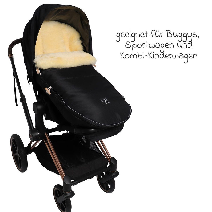 Kaiser Lammfell-Fußsack Love the Nature für Kinderwagen, Buggy und Fahrradanhänger, Schwarz - Bild 3