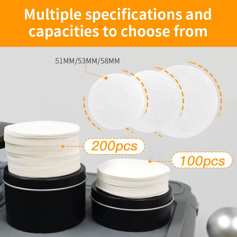 CafeGaGa Kaffeefilterpapier für Espresso Siebträger Körbe mit Aufbewahrungsbox, rund, passend für 51 mm, 53 mm und 58 mm - Bild 4