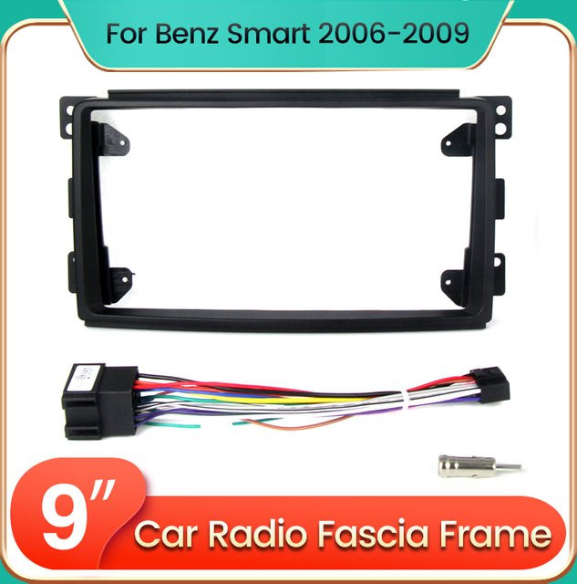 STRONGNAVI Android Auto Radio Fascia Adapter für Mercedes Benz Smart Fortwo W451 2006 bis 2009, 9 Zoll, Schwarz - Bild 1