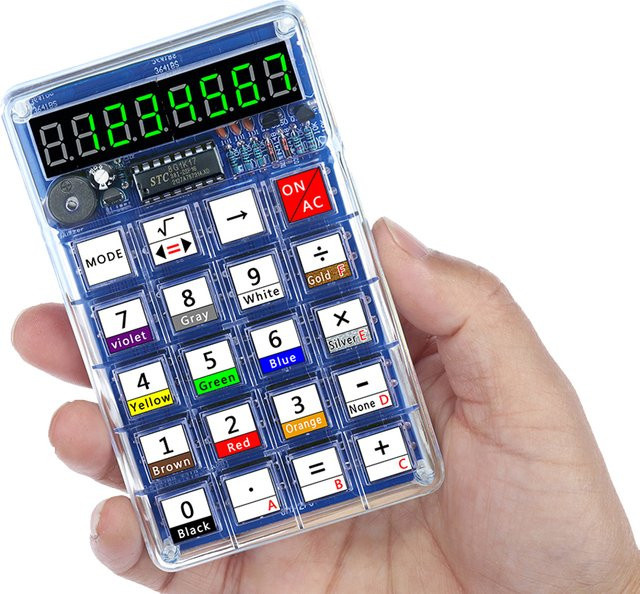 UICPAL DIY-Elektronik-Kit LED-Digitalröhrenrechner 51 mit Mikrocontroller-Steuerung in Blau und Multicolour - Bild 1