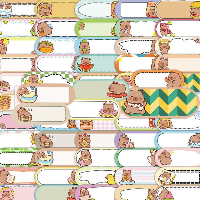 Charile Capybara-Serie Namensschild-Aufkleber, Abziehbilder, 10-teiliges Set - Bild 1