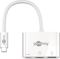 goobay USB 3.2 Gen 1 Multiport-Hub mit USB-C Stecker, HDMI und USB-A sowie USB-C Anschlüssen in Weiß - Bild 1