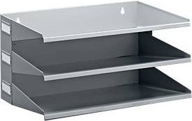 Durable Ablagekorb aus Stahl mit 3 Fächern für DIN A4, grau, Breite: 36,0 cm, Tiefe: 25,0 cm, Höhe: 19,0 cm - Bild 1