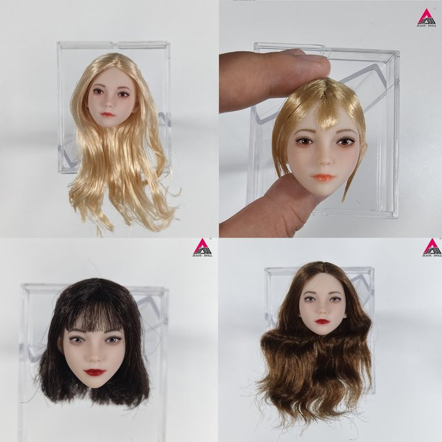 JIAOU DOLL Schönheits-Mädchenkopfskulptur, 1/6 Maßstab, mit langen Haaren und Make-up, Zubehör - Bild 1