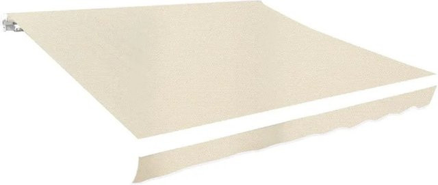 DELUKE Markisenbespannung aus Polyester in Creme mit Volant, wasserabweisend und reißfest für Markisenrahmen B: 350 cm, H: 250 cm - Bild 1