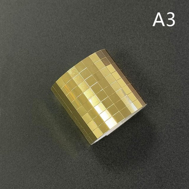 Golden Childhood Selbstklebende Mosaik Glas Wandaufkleber in Gold, Wasserdichtes Spiegelband für deine Wanddekoration im Haus, Bar oder Café, Format A3 - Bild 1