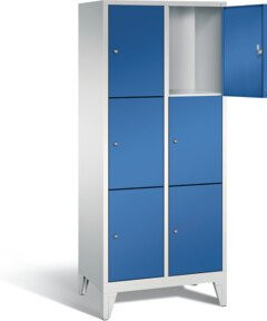 C+P Garderobenschrank Classic aus Stahl mit Schloss, Front Enzianblau und Korpus Lichtgrau, H x B x T: 185 x 81 x 50 cm - Bild 1