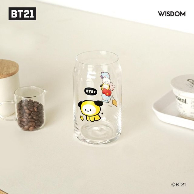 BT21 Minini Glasbecher BTS K-Pop Tumbler beige transparent - Bild 1
