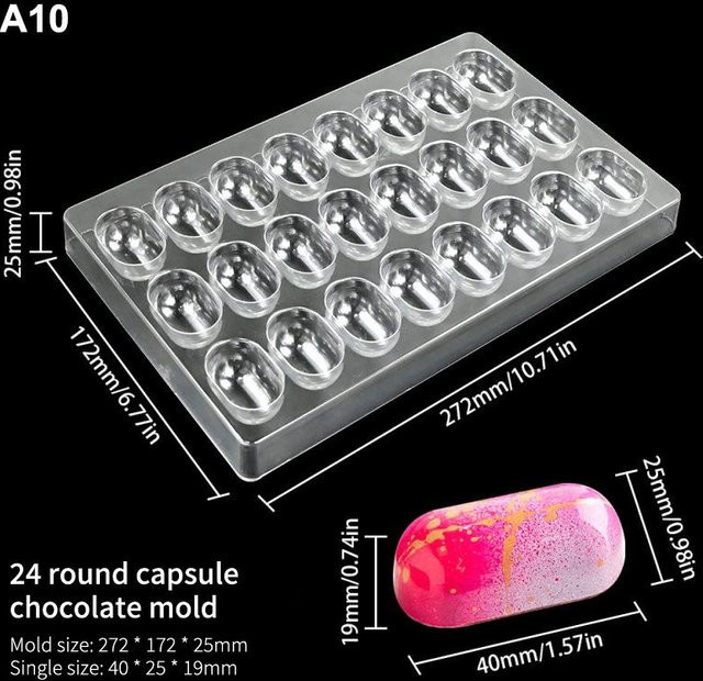 Yummys Runde Schokoladenform aus Polycarbonat in Transparent, 1 Stück - Bild 1