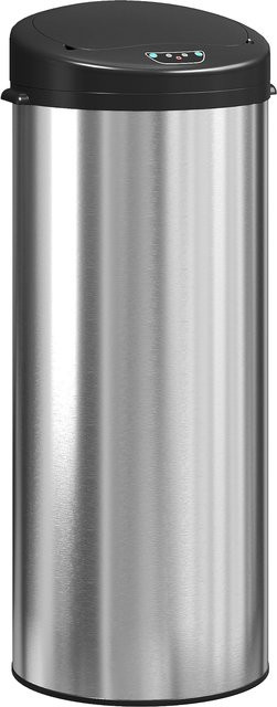 HOMCOM Sensor Mülleimer 55L aus fingerabdruckresistentem Edelstahl mit Soft-Close-Deckel in Silber - Bild 1