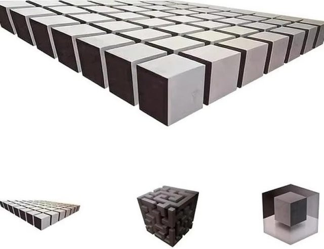 Meiteai-Home 3D Wandaufkleber Unmögliche Ecken Wandkunst in Grau mit moderner abstrakter Illusion für deine Heimdekoration - Bild 1
