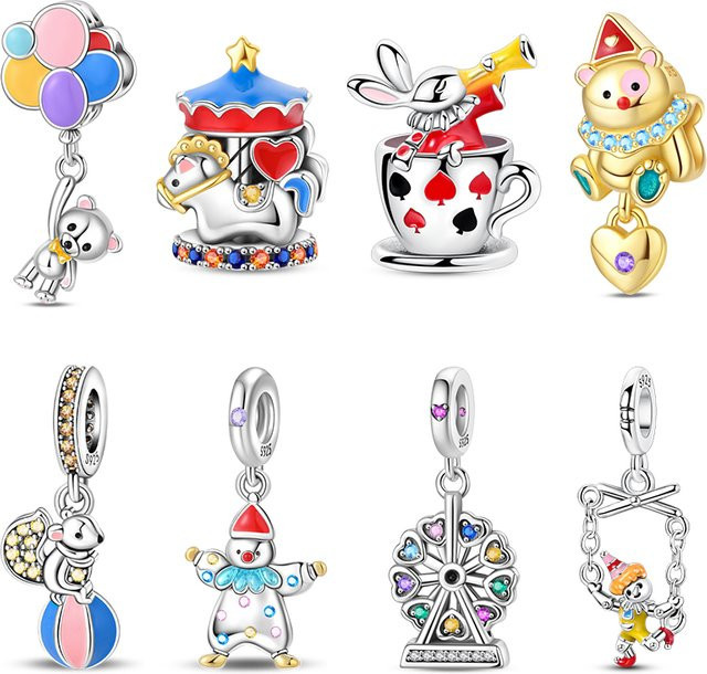 Charms 925 Silber, Zirkonia, Perle, Kristall, Unisex - Bild 1