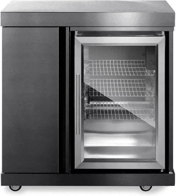 MyOutdoorKitchen Modul Black Collection mit Kühlschrank, Aufbewahrungsschrank und Glas Tür in Schwarz-Anthrazit - Bild 1