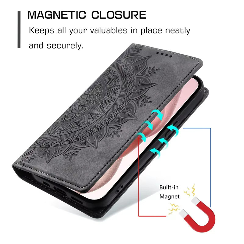 Magnetische Flip-Ledertasche in Pink für Google Pixel 9 Pro XL 8A 8 Pixel 7A 7 Pro als Brieftasche und Kartenhalter - Bild 2