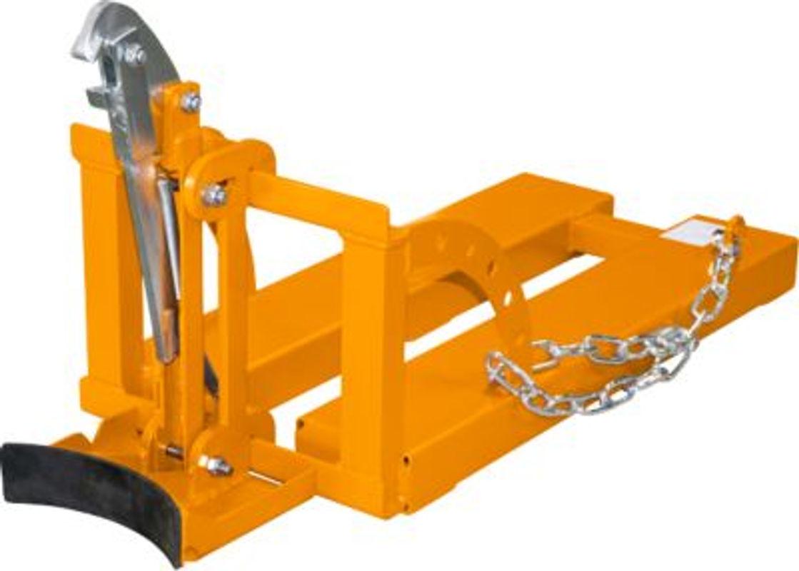 Bauer Südlohn Fasslifter RS 60-I für Stapler, Gelborange, Stahl, Tragkraft bis 100 kg, L 105 x B 41 x H 46 cm - Bild 2