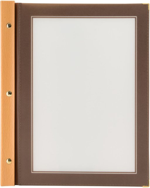 Securit Speisekartenhülle A4 Wood in Braun mit 4 Seiten, Breite: 26 cm, Höhe: 32 cm - Bild 1