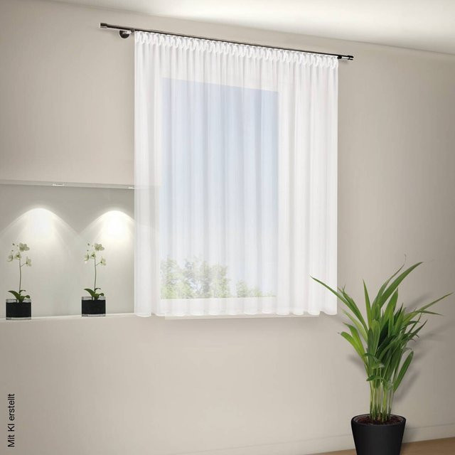 Happy Home Fertigstore Laura weiß transparent B/H: 300 x 175 cm - Bild 1