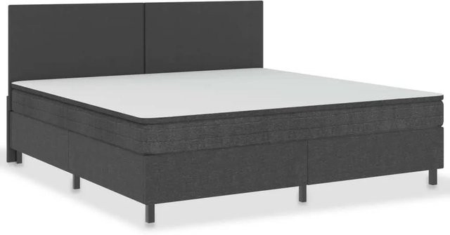 vidaXL Boxspringbett Hybrid in Dunkelgrau aus Stoff mit Schaumfüllung B/T/H: 200 x 200 x 116 cm - Bild 1