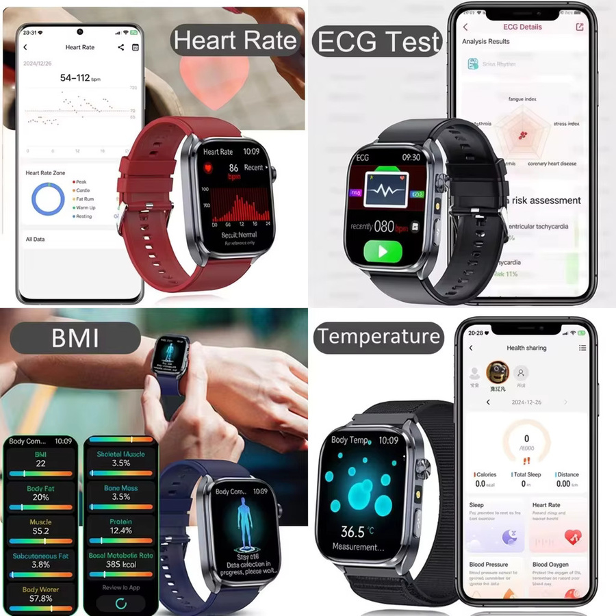 KAVSUMI Smartwatch, Edelstahl, Blau - Bild 5