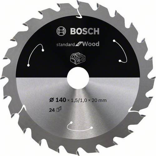 Bosch Hartmetall Kreissägeblatt für Holz, Farbe: Silber, Durchmesser: 140 mm, Bohrung: 20 mm, 24 Zähne - Bild 1