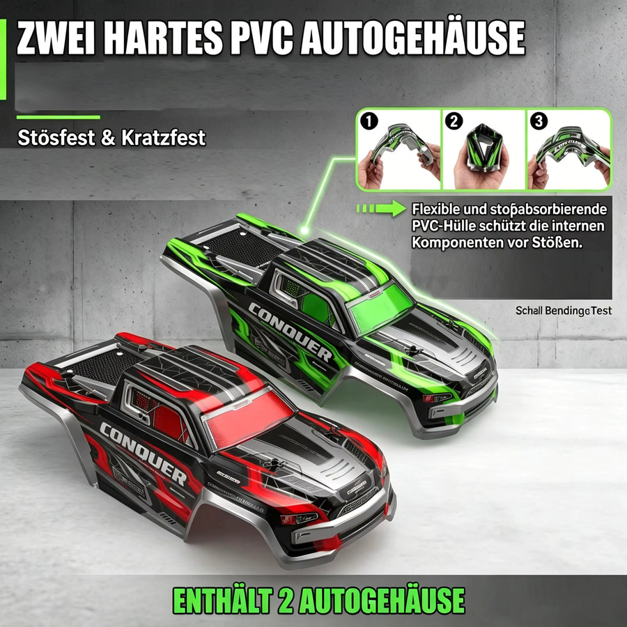 WLtoys 4WD RC Auto, 1:16, Allrad Geländewagen, mit LED, ferngesteuert - Bild 4