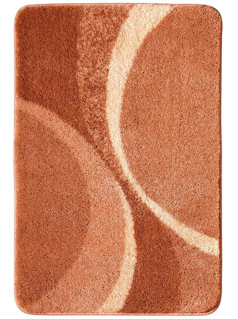 Rutschhemmende Badematte mit Grafikdesign in Orange aus 100% Polyacryl - Bild 1