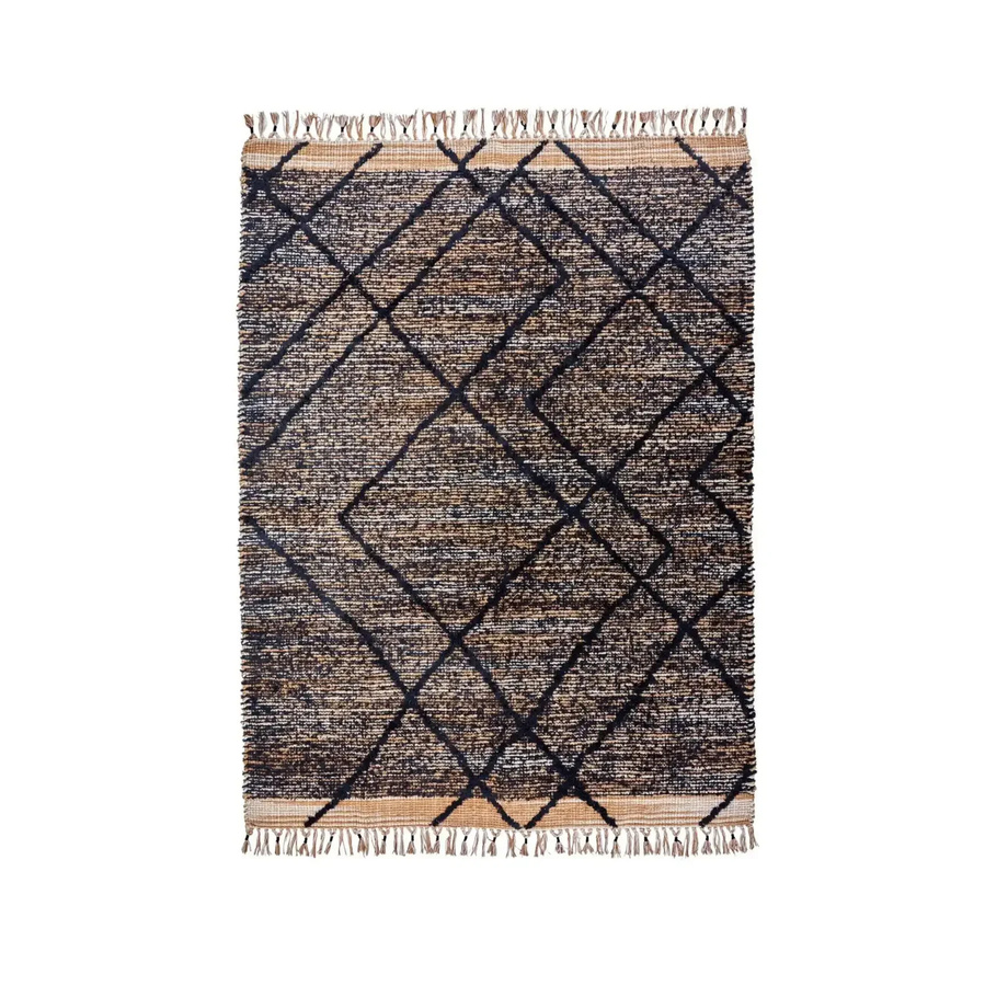 House Doctor Teppich Moro in Beige aus Baumwolle und Jute, B/T: 140 x 200 cm - Bild 1