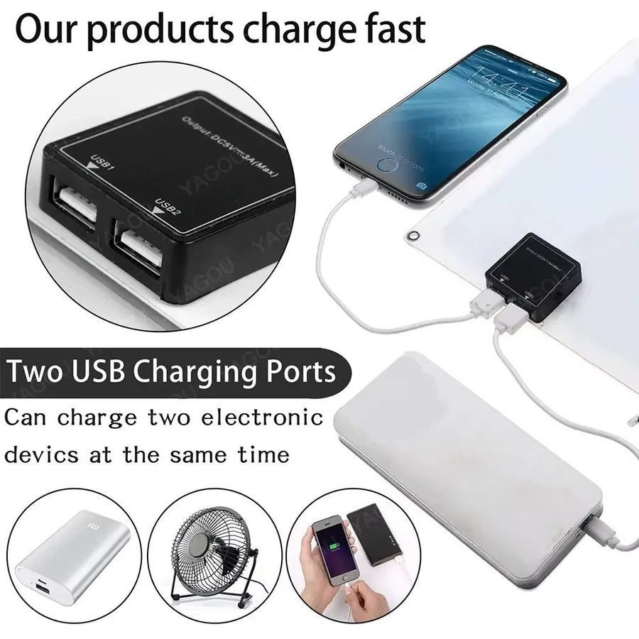 EESBAO Tragbares Solarladegerät Wasserdicht mit Dual USB Schnellladung 30W-40W für Camping und Wandern - Bild 3