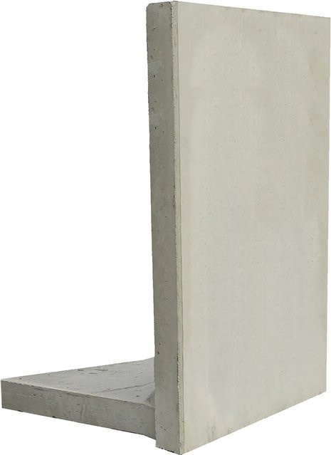EHL Stützwinkel L-Stein in Betonoptik Grau, Breite: 100 cm, Höhe: 180 cm, Wandstärke: 12 cm - Bild 1