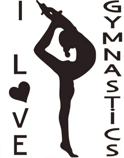CosyHome Wandtattoo Ich liebe Gymnastik in Schwarz als dekorativer Aufkleber für Wohnzimmer und Schlafzimmer - Bild 1