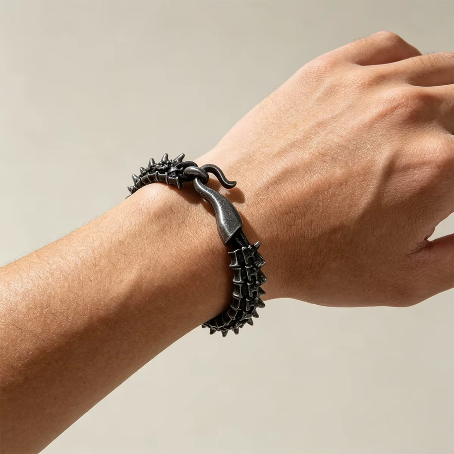 Herrenarmband Leder, Schwarz, Herren - Bild 2