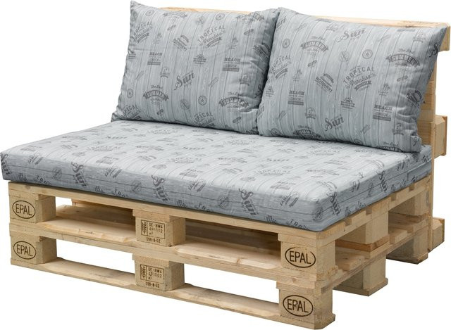 HTI-Living Palettenkissen Set Grau wasserabweisend rechteckig - Bild 1