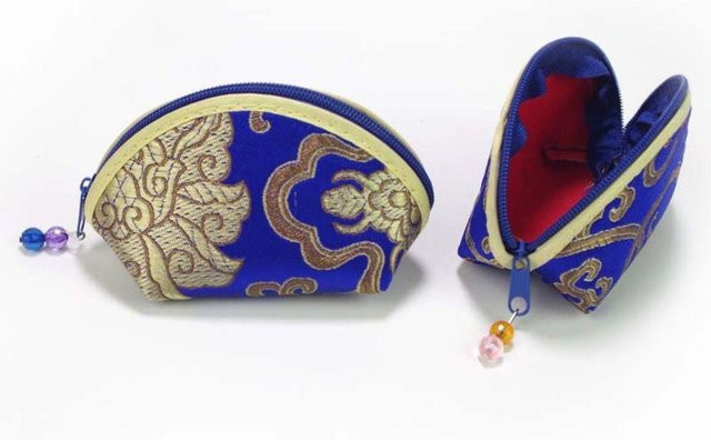 Rd lala Geldbörse Seidenstoff, Münztasche, Damen - Bild 1