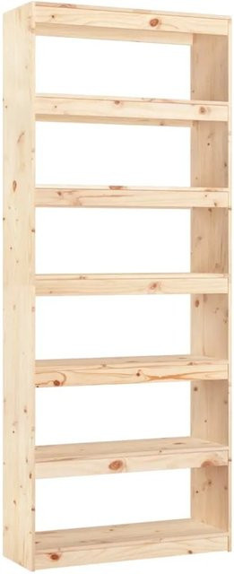 vidaXL Bücherregal Raumteiler aus Massivholz Kiefer in Braun, B/T/H: 80 x 30 x 199,5 cm - Bild 1