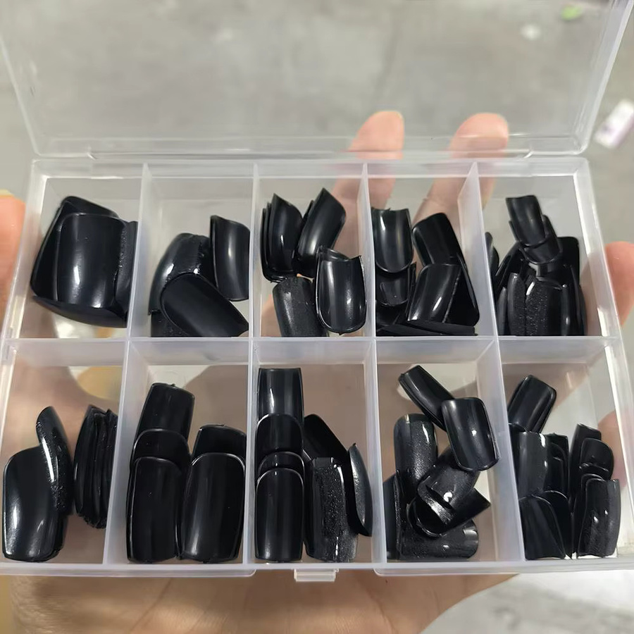 MAFANAILS Katzenaugen-Nägel, schwarz, glänzend, 120 Stück - Bild 4