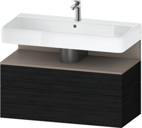 Duravit Waschtischunterschrank Qatego in Schwarz Matt, Wandhängend, B/T/H: 99 x 47 x 59 cm - Bild 1