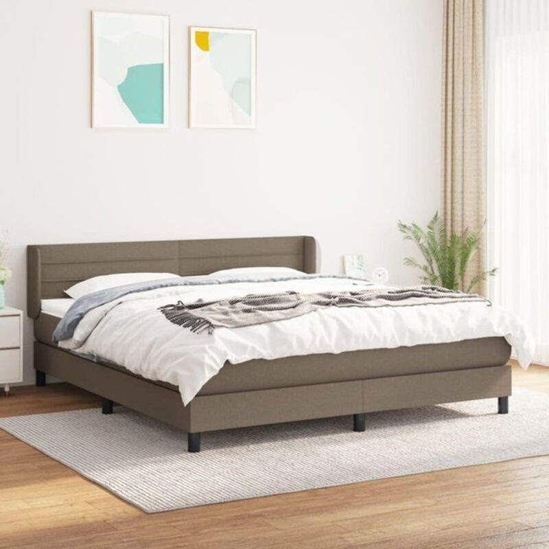 Vidaxl Boxspringbett mit Matratze aus Stoff in Taupe meliert B/T/H: 160 x 200 cm - Bild 1