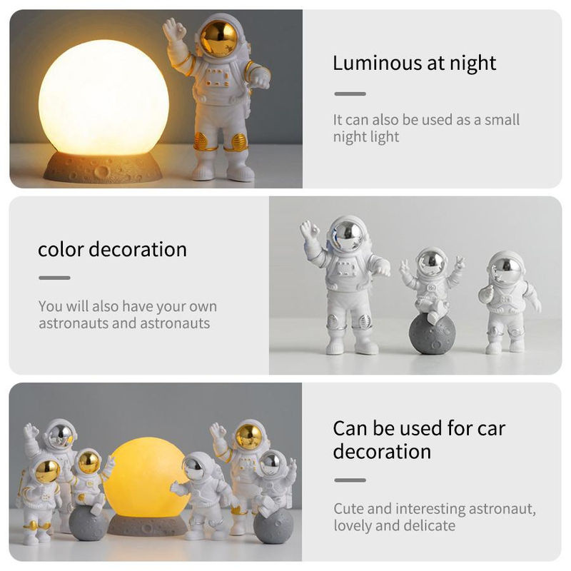 Binchi Lighting Appliances Astronauten Figur aus Kunstharz in Weiß als moderne Deko-Skulptur für dein Zuhause - Bild 3