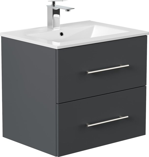 Posseik Badmöbel Homeline in Grafit matt, B/T/H: 61,5 x 46,5 x 55,6 cm - Bild 1