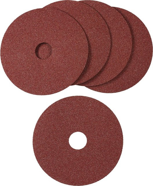 LUX-TOOLS Fiberscheibe Classic für Metall, braun, Ø 115 mm, Körnung 80, 5 Stück - Bild 1