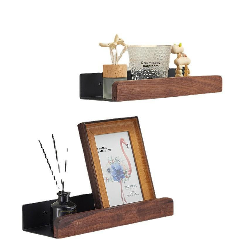 StrideBox Wandregal aus Massivholz Nussbaum im Luxusdesign für Badezimmer und Schlafzimmer - Bild 1